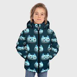 Куртка зимняя для мальчика Мордочки котов с эффектом 3d Паттерн, цвет: 3D-черный — фото 2