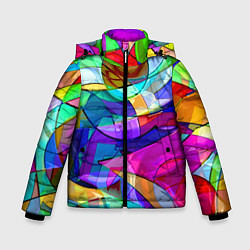Куртка зимняя для мальчика Геометрический паттерн Абстракция, цвет: 3D-красный