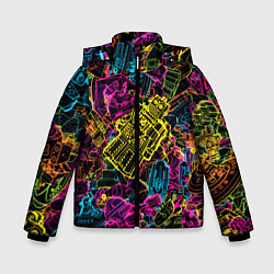 Куртка зимняя для мальчика Cyber space pattern Fashion 3022, цвет: 3D-светло-серый