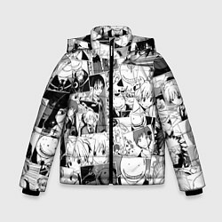 Куртка зимняя для мальчика Ansatsu kyoshitsu pattern, цвет: 3D-светло-серый