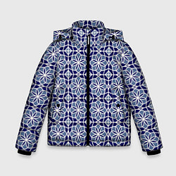 Куртка зимняя для мальчика СИНИЙ ОРНАМЕНТ ПАТТЕРН, цвет: 3D-светло-серый