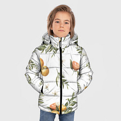 Куртка зимняя для мальчика Цветы и Мандарин, цвет: 3D-красный — фото 2