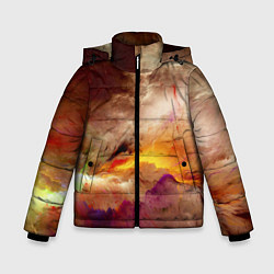 Куртка зимняя для мальчика Красочная пасмурность, цвет: 3D-красный