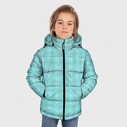 Куртка зимняя для мальчика Морские раковины наутилус на бирюзовом фоне, цвет: 3D-светло-серый — фото 2