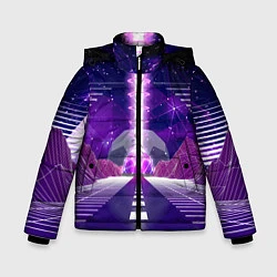 Куртка зимняя для мальчика Vaporwave Neon Space, цвет: 3D-черный