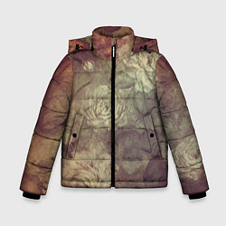 Куртка зимняя для мальчика Цветы картина маслом, цвет: 3D-красный