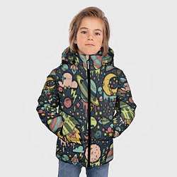 Куртка зимняя для мальчика Космос планеты, цвет: 3D-черный — фото 2