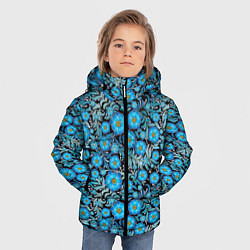 Куртка зимняя для мальчика Поле синих цветов, цвет: 3D-светло-серый — фото 2