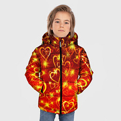 Куртка зимняя для мальчика СВЕТЯЩИЕСЯ СЕРДЕЧКИ, цвет: 3D-красный — фото 2