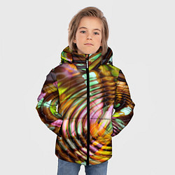 Куртка зимняя для мальчика Цветные круги на воде, цвет: 3D-красный — фото 2