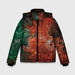Куртка зимняя для мальчика Размытые краски цветная абстракция, цвет: 3D-черный