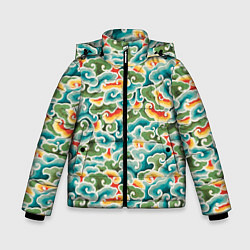 Куртка зимняя для мальчика Восточные мотивы, цвет: 3D-светло-серый