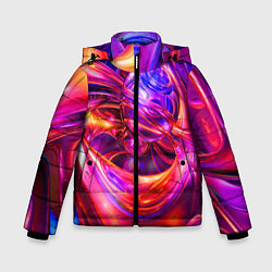 Куртка зимняя для мальчика Abstract color neon composition Абстрактная неонов, цвет: 3D-красный