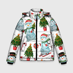 Куртка зимняя для мальчика НОВОГОДНИЕ ПЕРСОНАЖИ NEW YEARS CHARACTERS, цвет: 3D-светло-серый