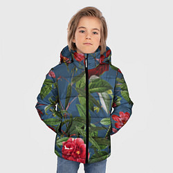 Куртка зимняя для мальчика Цветы Розы В Саду, цвет: 3D-светло-серый — фото 2