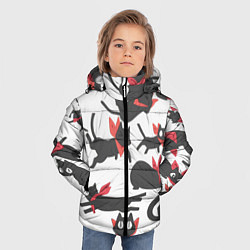 Куртка зимняя для мальчика Котики - арт, цвет: 3D-светло-серый — фото 2