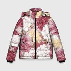 Куртка зимняя для мальчика Цветы Восхитительный Летний Букет Пион, цвет: 3D-черный