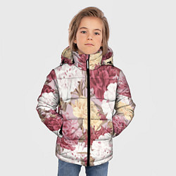 Куртка зимняя для мальчика Цветы Восхитительный Летний Букет Пион, цвет: 3D-черный — фото 2