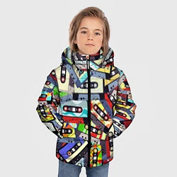 Куртка зимняя для мальчика ТЕКСТУРА АУДИОКАССЕТ, цвет: 3D-светло-серый — фото 2