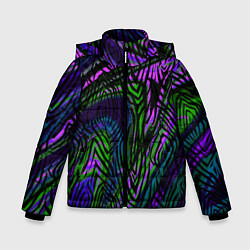 Куртка зимняя для мальчика Абстрактный современный тигровый узор, цвет: 3D-светло-серый