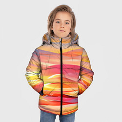 Куртка зимняя для мальчика Закатное солнце, цвет: 3D-черный — фото 2