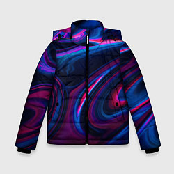 Куртка зимняя для мальчика Неоновые разводы Neon streaks, цвет: 3D-светло-серый