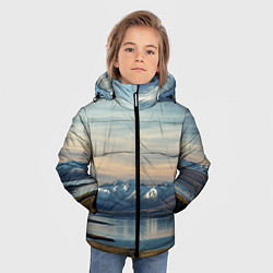 Куртка зимняя для мальчика Горы озеро природа, цвет: 3D-красный — фото 2