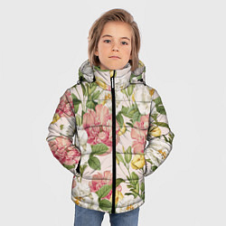 Куртка зимняя для мальчика Цветы Английские Розы, цвет: 3D-черный — фото 2