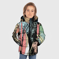 Куртка зимняя для мальчика Абстрактные мазки цветной краской abstraction, цвет: 3D-красный — фото 2