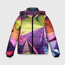Куртка зимняя для мальчика Geometric 3 D abstraction Геометрическая трехмерна, цвет: 3D-красный