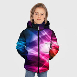 Куртка зимняя для мальчика Красочная абстрактная композиция Colorful abstract, цвет: 3D-светло-серый — фото 2