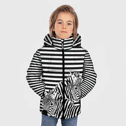 Куртка зимняя для мальчика Матросы на зебрах, цвет: 3D-черный — фото 2