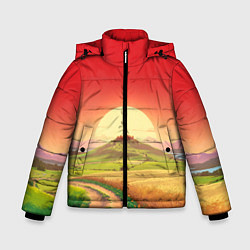 Куртка зимняя для мальчика Дорога к солнцу, цвет: 3D-красный