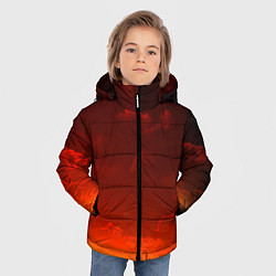 Куртка зимняя для мальчика Облака перед восходом солнца, цвет: 3D-красный — фото 2