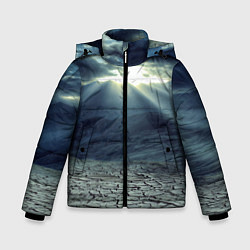 Куртка зимняя для мальчика Трещины на земле пустыня, цвет: 3D-черный