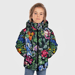 Куртка зимняя для мальчика Цветы Старый Сад, цвет: 3D-светло-серый — фото 2