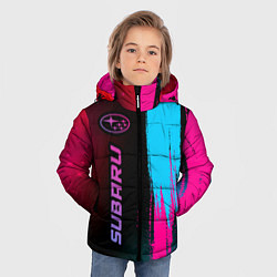 Куртка зимняя для мальчика Subaru Neon Gradient, цвет: 3D-черный — фото 2
