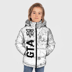 Куртка зимняя для мальчика GTA Glitch на темном фоне, цвет: 3D-черный — фото 2