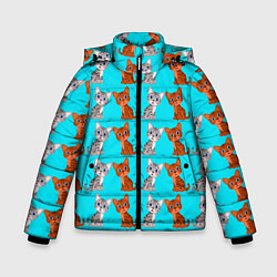 Куртка зимняя для мальчика CURIOUS KITTENS, цвет: 3D-светло-серый
