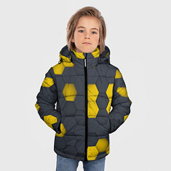 Куртка зимняя для мальчика Разноцветные Соты Пчёл, цвет: 3D-красный — фото 2