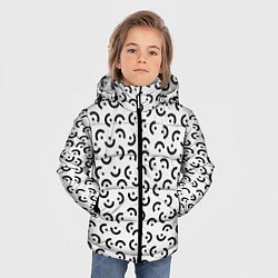 Куртка зимняя для мальчика Географические Формы На Белом Фоне, цвет: 3D-светло-серый — фото 2