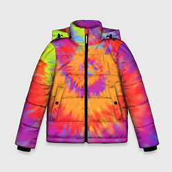 Куртка зимняя для мальчика Тай дай в радуге, цвет: 3D-красный