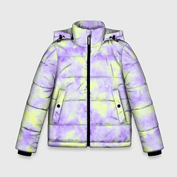 Куртка зимняя для мальчика Нежный желто-фиолетовый тай дай, цвет: 3D-красный
