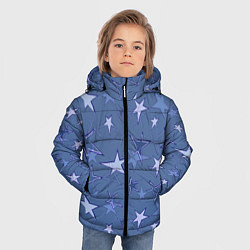 Куртка зимняя для мальчика Gray-Blue Star Pattern, цвет: 3D-черный — фото 2