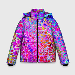 Куртка зимняя для мальчика Красочные всплески красок Экспрессия, цвет: 3D-черный