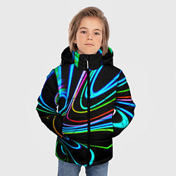 Куртка зимняя для мальчика Неоновый многоцветный узор - Светло-синий, цвет: 3D-светло-серый — фото 2
