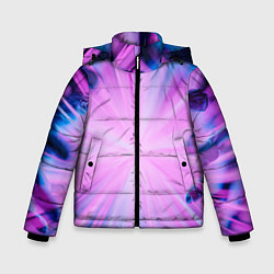 Куртка зимняя для мальчика Неоновые лучи из центра - Розовый, цвет: 3D-черный