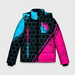 Куртка зимняя для мальчика League of Legends Neon Gradient, цвет: 3D-черный