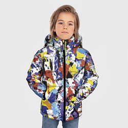 Куртка зимняя для мальчика Смелые мазки яркой краски на холсте, цвет: 3D-красный — фото 2