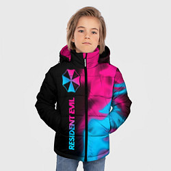 Куртка зимняя для мальчика Resident Evil Logo Neon Gradient, цвет: 3D-черный — фото 2